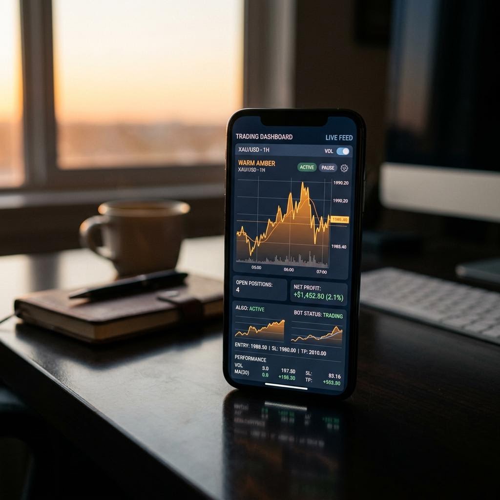 Starwirevox AI crypto trading platform dashboard på smartphone